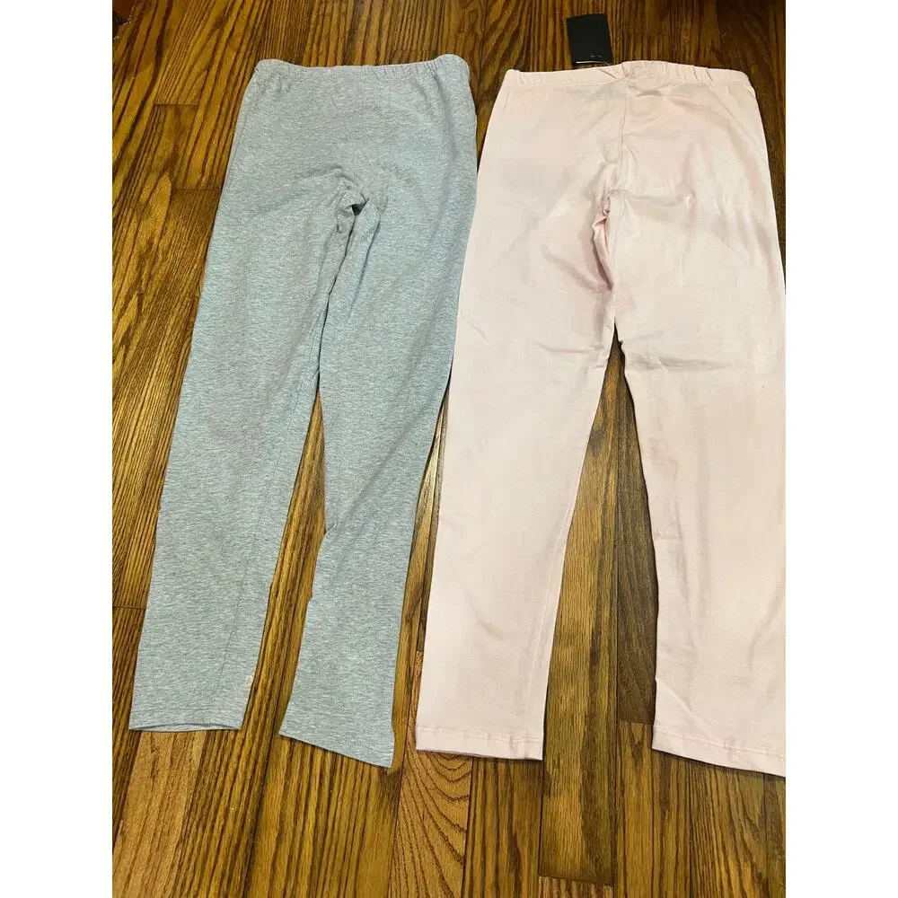 DKNY Girls Leggings Pink Gray Lot of 2 sze 10/12